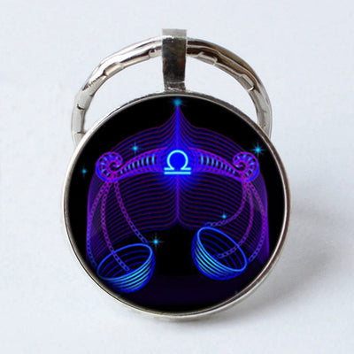 Llavero Gema de Tiempo de los 12 Signos del Zodiaco 25mm en Metal - Image 23