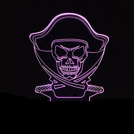 Lámpara 3D LED Calavera Halloween con Ilusión Holográfica - Luz Nocturna Multicolor - Image 6