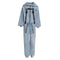Jumpsuit Vaquero Holgado con Capucha y Piernas Rectas