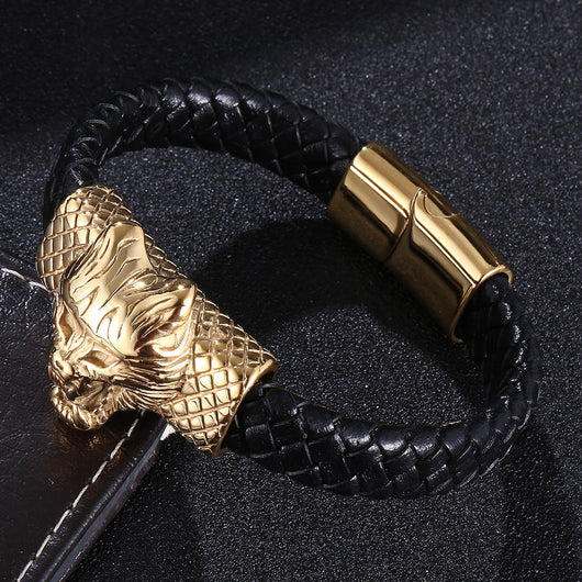 Pulsera de Lobo Punk Estilo Europeo y Americano para Hombre - Image 14