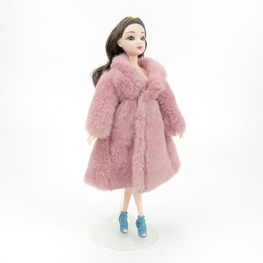 Abrigo de Peluche Elegante para Muñecas de Moda