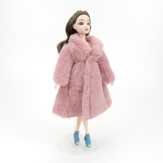 Abrigo de Peluche Elegante para Muñecas de Moda