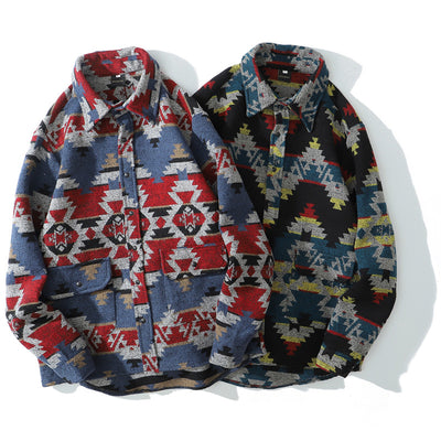 Camisa Acolchada Étnica en Lana