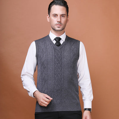 Chaleco de Lana V-Neck para Hombre - Elegancia sin Mangas - Image 10