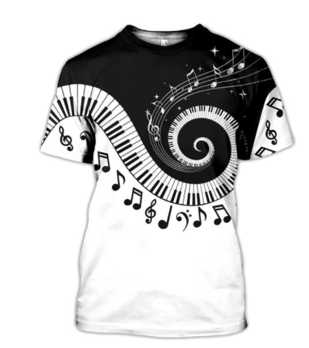 Camiseta de Guitarra Manga Corta Cuello Redondo