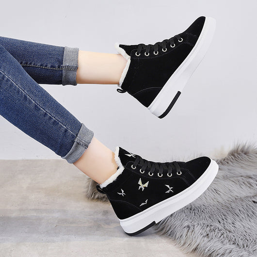 Zapatillas de Terciopelo con Paneles - Estilo Urbano Moderno