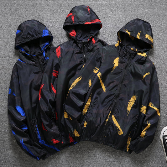 Chaqueta Cortavientos Suelta Camuflaje para Hombre