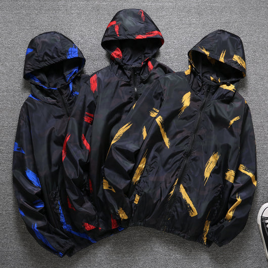 Chaqueta Cortavientos Suelta Camuflaje para Hombre