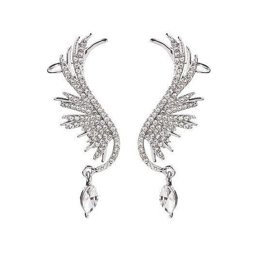 Aretes de Alas con Cristales y Borlas Brillantes - Image 4