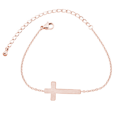 Pulsera Cruz Religiosa Plata Oro Acero Inoxidable - Regalo Dama de Honor - Image 7