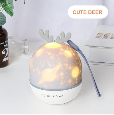 Lámpara Proyectora LED Conejo Adorable con Carga USB y Rotación - Image 9
