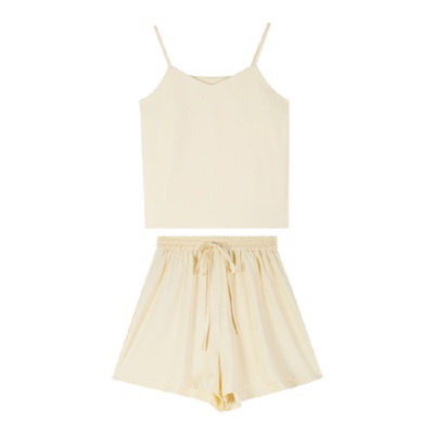 Conjunto de Tres Piezas Escolar Coreano con Short de Malla Estampada y Tirantes - Image 19