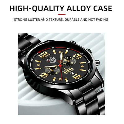 Reloj de Cuarzo para Hombre con Banda de Acero y Calendario Luminoso - Image 24