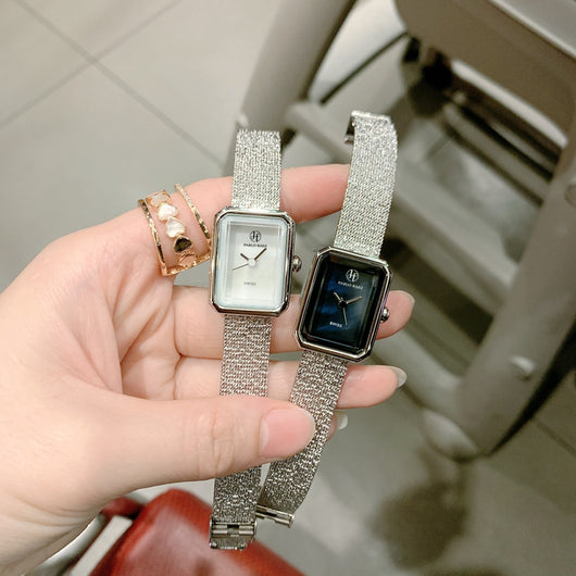 Reloj de Cuarzo con Malla Delicada y Esfera Cuadrada Resistente al Agua - Image 21