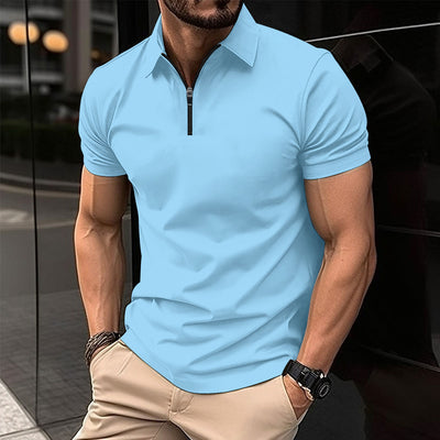 Playera Deportiva para Hombre con Cierre y Color Sólido - Verano - Image 9