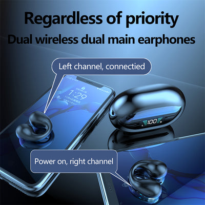Auriculares de Conducción Ósea TWS Bluetooth 5.3 con Clip de Oreja y Control Táctil - Image 21