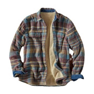 Chaqueta Camisa de Franela Escocesa Fuzzy para Hombre - Image 11