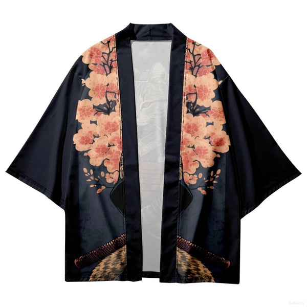 Cardigan Haori Suelto con Ilustración Creativa para Hombre