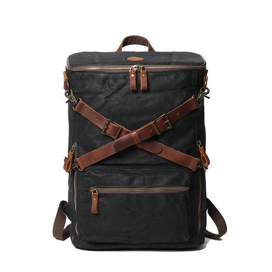 Bolsa Vintage para Laptop en Cuero y Lona - Estilo Profesional