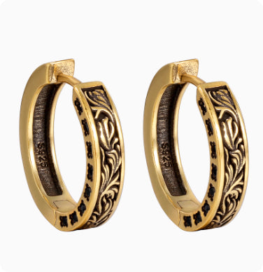 Aretes Hip Hop Plata 925 Vintage Dorados para Hombre - Image 8