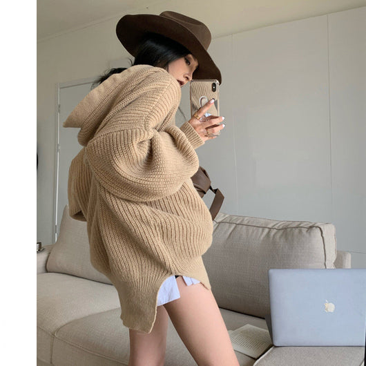 Suéter Hoodie Tejido Holgado para Mujer - Comodidad Casual - Image 6