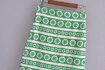 Falda Midi Talle Alto Reductora con Bordados - Image 2