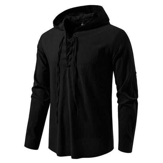 Camisa Pirata Medieval de Algodón y Lino con Cordón para Hombre - Image 14