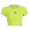 Playera Crop Top con Bordado Floral