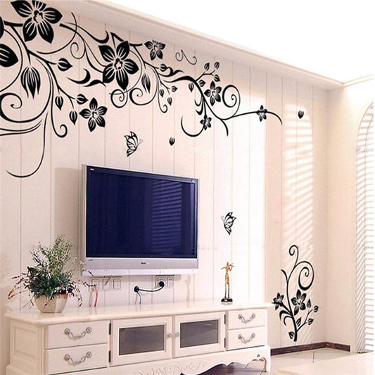 Vinilo Decorativo Mural de Flores - Adhesivo Artístico para Paredes