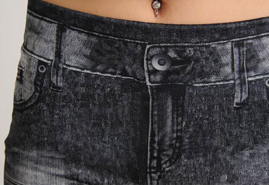 Leggins Denim Elásticos con Parches Personalizados - Ajuste Slim Capri para Mujer - Image 2