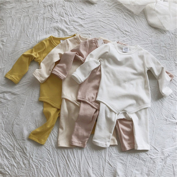 Conjunto de Pijama Otoñal para Bebé - Pantalones Largos de Algodón