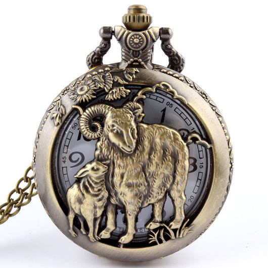 Reloj de Bolsillo Vintage con Cadena de Animales - Image 12