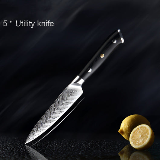 Juego de Cuchillos Damasco para Filetear con Patrón de Espina de Pescado - Image 9