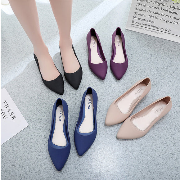 Zapatos planos con punta afilada para mujer