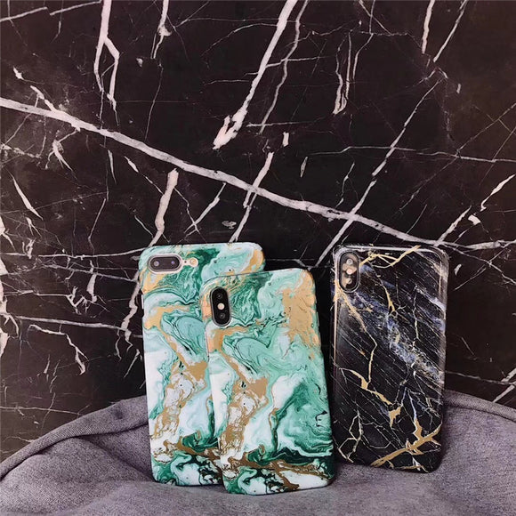 Funda para Teléfono Mármol Verde Dorado Render