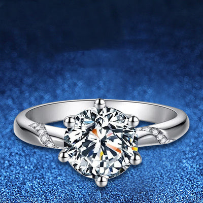 Anillo de Plata 925 con Diamante Moissanita de Seis Garras - Image 5