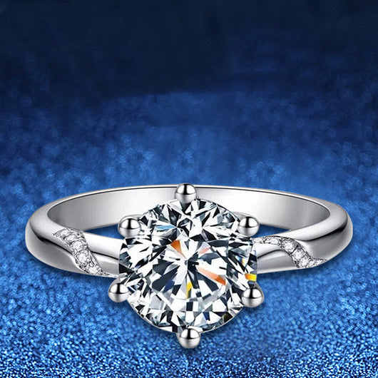 Anillo de Plata 925 con Diamante Moissanita de Seis Garras - Image 5