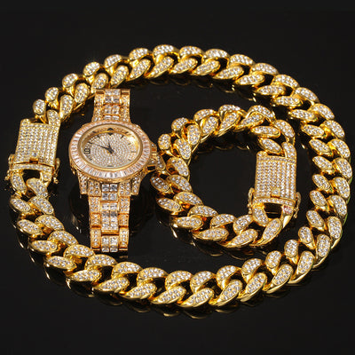 Set de 3 Piezas: Pulsera, Collar y Reloj Elegante - Image 12