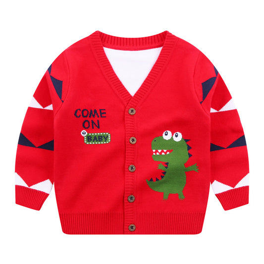Cardigan Escolar V-Cuello Abotonado para Niños