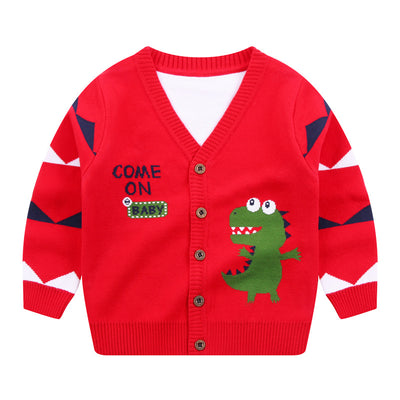 Cardigan Escolar V-Cuello Abotonado para Niños