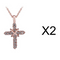 Studded Jesus Cross Necklace Clavicle Chain 2XRose Dorado