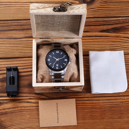 Reloj de Cuarzo para Hombre en Madera - Resistente al Agua - Image 9