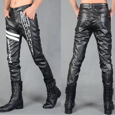Pantalones de Cuero Ajustados con Cierre para Hombre - Otoño e Invierno - Image 5
