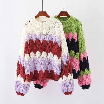 Suéter de Algodón Tejido a Mano, Oversized y Acogedor - Image 3