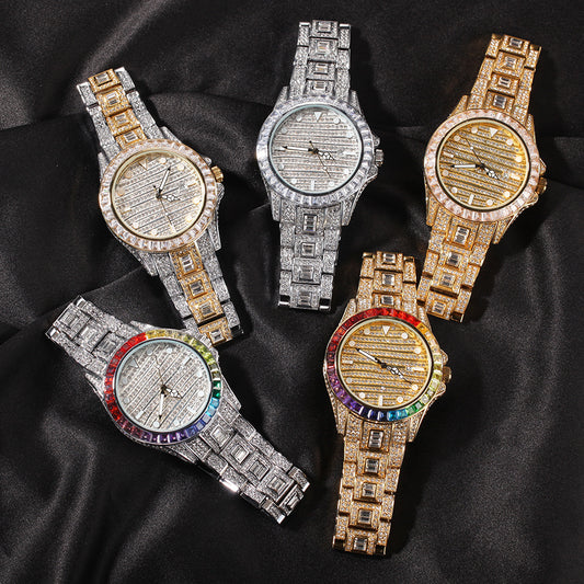 Reloj de Cuarzo Mariposa Diamante con Doble Botón
