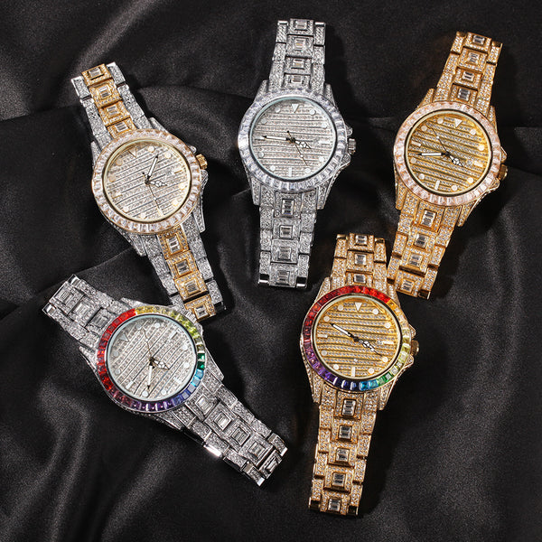 Reloj de Cuarzo Mariposa Diamante con Doble Botón