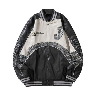 Chamarra de Béisbol en Cuero PU para Hombre - Image 12