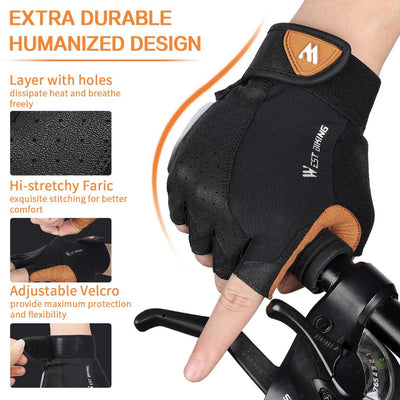 Guantes de Ciclismo y Motocicleta con Pantalla Táctil - Medio Dedo - Image 3