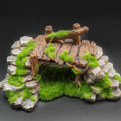 Decoración de Acuario con Piedra Natural y Efecto Musgo Flocking - Image 3