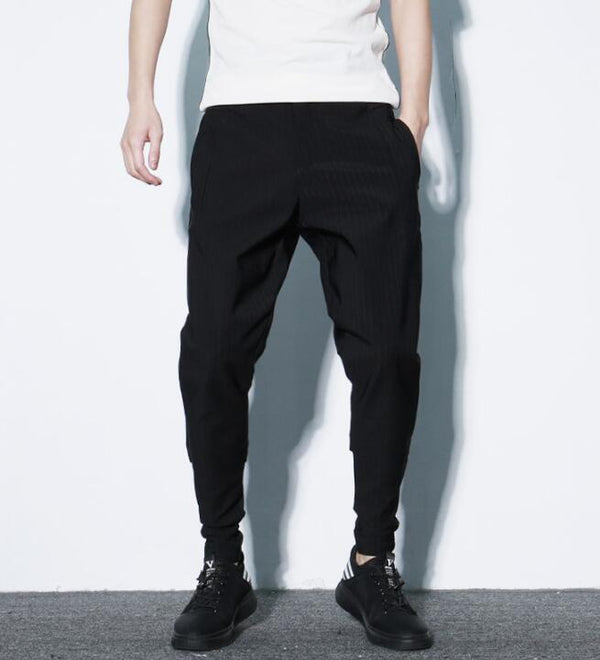 Pantalones Harem Sueltos a Rayas Negras